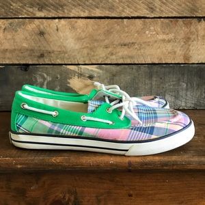 Polo Ralph Lauren green, purple, pink boat shoes
